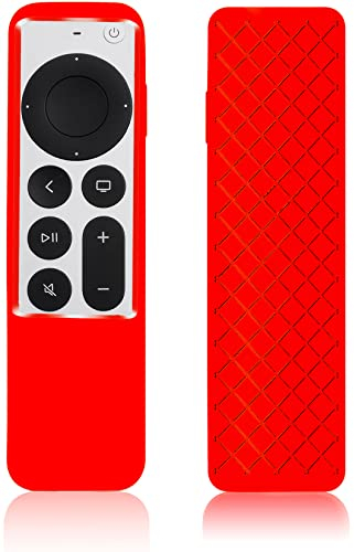 Schutzhülle kompatibel mit Apple TV 3. Generation, Hülle für MacBook Pro Fernbedienung, TV 2 3 Fernbedienungshalterung Silikon Skin Sleeve Rot