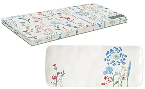 EASY LIFE COFFRET PLAT A CAKE 36X15,5CM EN PORCELAINE MILLE FLEURS R2209#MILB