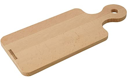 Fackelmann 31103 Schneidebrett, rechteckig, Brotbrett, FSC-zertifiziertes Holz, 35 x 15 cm | Schneiden und Servieren auf einem Ständer, FSC-Holz, Format 35 x 15 cm, Brot- und Gemüsebrett