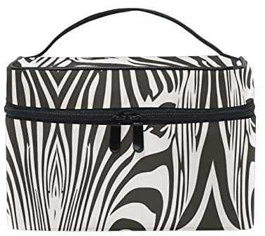 Zebra Tier Pferd Makeup Tasche Organizer Kosmetikkoffer Kosmetiktasche Kulturbeutel Groß Bag für Mädchen Frauen Damen