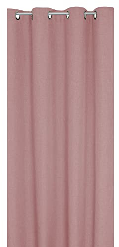 Haus und Deko Vorhang 140 x 245 cm Altrosa in Leinen-Optik Struktur, blickdichter Ösenvorhang mit Metall-Ösen, klassich Elegante Übergardine mit 15 verschiedenen modernen Farben