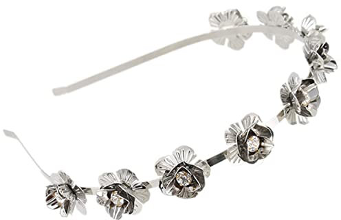 1pc vintagel rose design metal silver headband hair hoop for women girl accessories