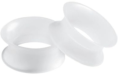 Homxi Tunnel Oreille 2PCS Piercing Tunnel Silicone,Ecarteur 4mm Tunnel Cerceau Ecarteur Oreilles Set Transparent