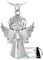 GZXYA Porte-clés ange gardien porte-bonheur avec trèfle pour examens ou voiture, cadeau pour femme, petite amie, collègues (ange, C-Silber., mm