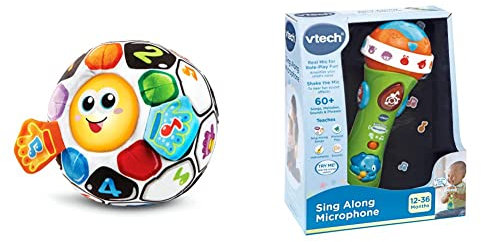 VTech My 1st Football Friend, Football Toy for Sensory Play, Interactive Toy & Sing Along Microphone for Kids | Toddler Toy Microphone with Amplified Voice Effect and Animal Sounds