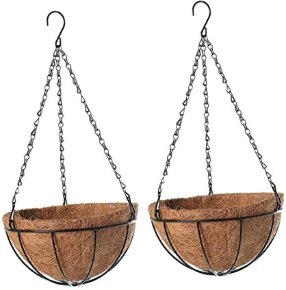 Yardwe 2 Pièces Cintre Mural Panier Suspendu Extérieur Jardinières D'Intérieur Paniers Suspendus en Fil Jardinière De Verdure Jardinière Murale en Fil Jardinière Suspendue Extérieure