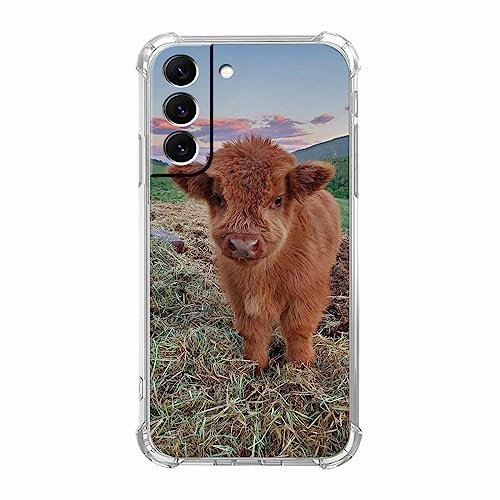 Flauschige Kühe Hülle für Samsung Galaxy S23 Plus, niedliche Bauernhof-Rinder-Hülle für Männer und Frauen, weiche TPU-Vollabdeckung für Galaxy S23 Plus