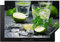 KitchenYeah© Herdabdeckplatte Einteilig Ceranfeld Abdeckplatte Küche Deko Ceranfeldabdeckung Herdabdeckung Induktionsmatte Cocktail - Mojito - Grün - Minze - 78x52 cm