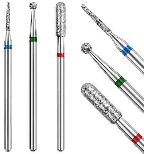 Difenni Lot de 3 forets à cuticules pour ongles - Pour lime à ongles électrique de 1,9 cm - Outil de pédicure
