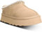 metricfalcon Mini stivali da donna con plateau, pantofole da donna, pantofole da interno, senza lacci, foderate in pile, scamosciate, stivaletti corti, Beige, 38 EU
