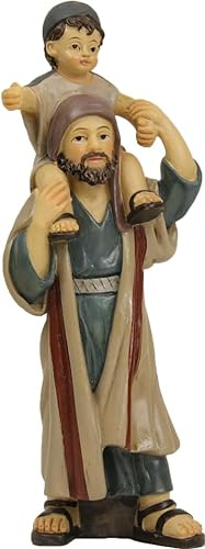 FADEDA Hirte mit Kind auf Schulter/Höhe:10 cm/handbemalt/detailgetreue Krippen Figuren - Weihnachten Tisch Dekoration Krippe Zubehör