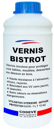 Vernis Bistrot - Codeve Bois - 1 - Intérieur - Pour Protéger Votre Meuble, Plateau, Table, Tablette Ou Dessus En Bois.