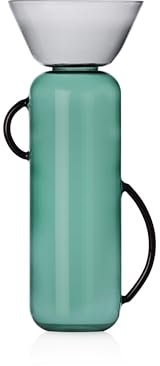 Ichendorf Gelée Große Vase mit zwei Griffen Petrol und Grau, 35 cm