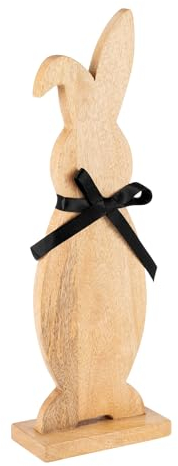 EGLO LIVING Osterdeko Hase Manambolo, große Deko Figur Ostern Frühling, Frühlingsdeko Osterhase, Osterfigur aus Holz in Natur, 42 cm