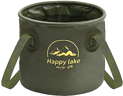 Cubo plegable para Exteriores 10L, Multifuncional Lavabo Portátil Senderismo Cubo Plegable, Cuenco Plegable para Lavado de Camping, Ligera Cubo de Agua Plegable, para Acampar, Viajes, Senderismo