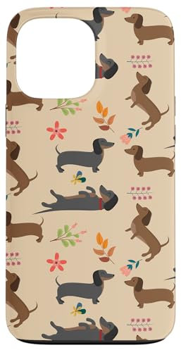 Dachshund Pattern Sausage Dog Lover Wiener Flower Pattern Case for iPhone 13 Pro Max