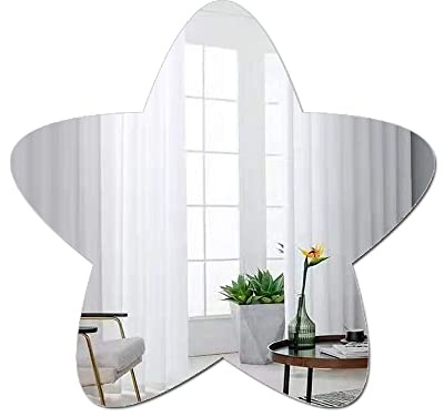 Large Wall Acrylic Mirror, Bathroom Star Mirror for Walls Wall-Mounted Mirrors for Make Up Vanity Baby Room Mirror Living Room Entryway Bedroom Kindergarten Decor Festival Stickers Decoration