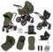 Ickle Bubba Stomp Luxe 12pc Travel System with i-Size Cirrus Car Seat & ISOFIX Base – All-Terrain Pram, Reversible Seat, Carrycot, UPF 50+ Hood, Rain Cover & Accessories (Bronze/Woodland/Black)
