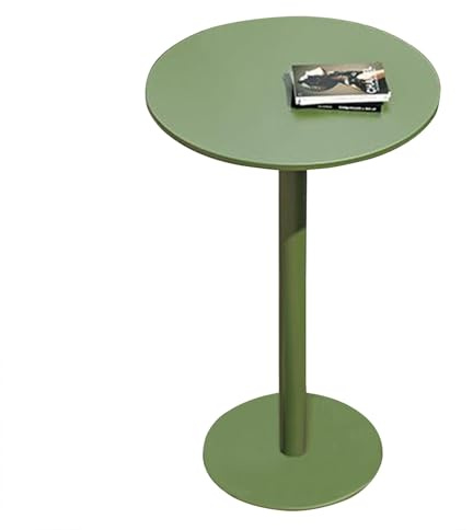 Bartisch im Freien, Terrassen-Frühstückstisch, Pub-Tisch, grüner Metall-Eisentisch, Thekenhöhe, Bistrotisch für Garten, Pool, Hof und Terrasse – platzsparender runder kleiner Esstisch(Size:60x60x72cm)