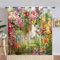 ANHOPE Aquarell Bunte Florale Blume Verdunklungsvorhänge mit Ösen Blickdichte Gardinen Thermo Vorhänge Blackout Curtain Kinder Mädchen Wohnzimmer Schlafzimmer Vorhang 2er Set H 220 x B 140 cm