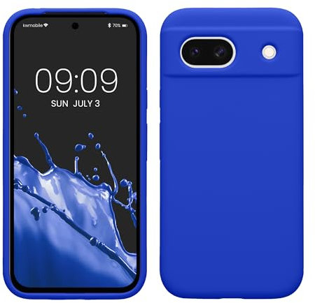 kwmobile Housse Compatible avec Google Pixel 8a Coque - Housse de téléphone Protection Souple en TPU Silicone - Bleu Baltique