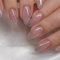 Hebterrka 24 Stück French Tip Press On Nails, kurze runde Spitzen, Almond Form mit Gold Foil Design, Künstliche Nägel für Damen, Tip Press On Nails
