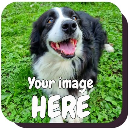 Personalised Photo Fridge MAGNETS Big or small Customised Image Text Logo High Gloss Printed Picture square love heart round (Big Square)