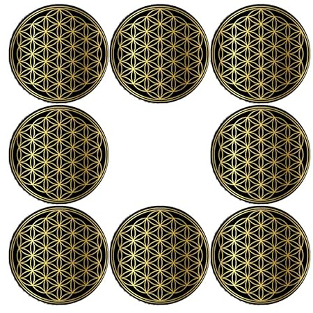 Sammys Shirt Store 8 Stück Einkaufswagen Aufkleber 3cm Durchmesser - Blume des Lebens Flower of Life