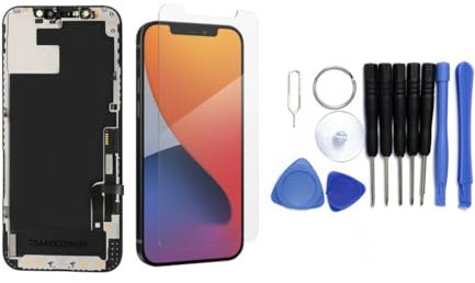 h24z iPhone 12 LCD-Bildschirm austauschen – 6,1-Zoll-Display mit Touch-Digitalisierer mit komplettem Reparatur-Werkzeugsatz und Displayschutz