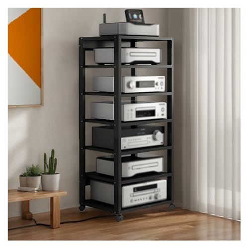 Audio Rack HiFi Regal Moderner AV-Schrank for Den Heim- Und Bürogebrauch, Eck-Audioturm Mit Großer Speicherkapazität, Audio-Video-Komponentenschrank for CD-Wechsler Und Receiver