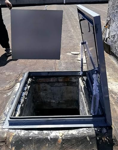 WLCGYD Schachtabdeckung Dachwartungsluke, Dachzugangsluke - 50x50 60x60 70x70 80x80 90x90 100x100 cm, Dachsicherheitstür Regenschutzplatte(65x65cm/25.6x25.6in)