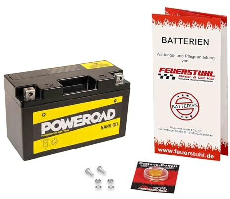 Batterie passend für Suzuki DR-Z 400 SM, 2005-2008 (WVB8), wartungsfrei | Gel, einbaufertig, startklar, auslaufsicher, von Poweroad, inkl. 7,50€ Batteriepfand