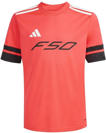 adidas Unisex Kids F50 Jersey Short Sleeve Kids, Lucid red/Black/White, 7-8 Years