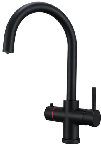 Yamataro 4in1 Boiling Water Tap Instant Hot Water Kitchen Tap Boiling,Filtered,Hot and Cold Water Brass Matt BlackTap Only (Boiler and Filter Not Included)