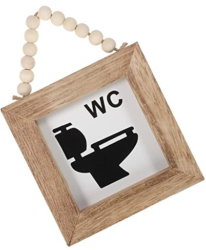 FELTECHELECTR Placa De Decorativa Para Baño Letrero Colgante De Wc Decoración Rústica Para Puertas De Aseos Centros Comerciales y Hogares