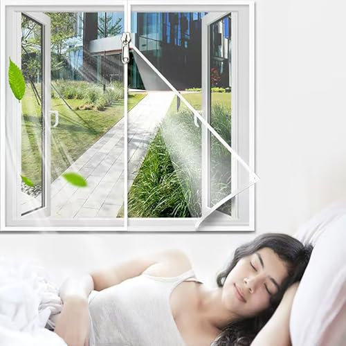 100x140cm Moustiquaire pour Porte-Fenêtres - Moustiquaire avec Ruban Auto Agrippant - Filet Anti-Moustique