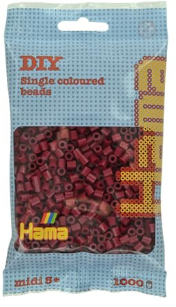 Hama Beads Bag | Approx. 1000 Midi Fuse Beads | Mosaic Decoration Arts & Craft for Creative Children Ages 5+ | Dark Cherry