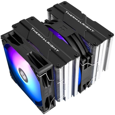 TR-Thermalright Peerless Assassin 140 SE ARGB CPU Air Cooler, Dual Towers and Fans with 6x6mm Heat Pipes,Dual 120mm ARGB Fan with 1850RPM, for AM5/AM4,Intel lga1851/1700/115x/1200