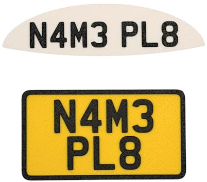 Cozy Coupe Compatible Custom Plastic Front & Rear Novelty Number Plates Specific Fit Accessory for the Cozy Coupe, including Sticky Pads