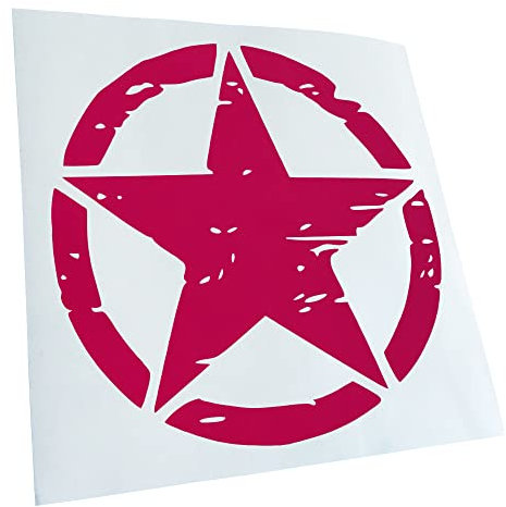 Kiwistar - Autoaufkleber - Pink - 10x10cm United States Army Star - Heckscheibe Auto Aufkleber wetterfest für Kfz LKW Mofa Truck - Sticker außen selbstklebend Tuning Zubehör für Fenster Fahrzeug