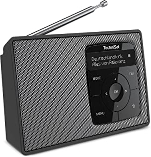 TechniSat DIGITRADIO 2 - Tragbares DAB+/UKW-Radio mit Akku (mit Bluetooth Audiostreaming, Weckfunktion, OLED Display, Kopfhöreranschluss, Lautsprecher 1 W RMS) schwarz/silber