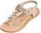 CARETOO Sandali Piatti Infradito Donna, Scarpe Estivi da Spiaggia Bohemia Flip Flop Spiaggia Estivi Scarpe Casual Open Toe Tacco Piatto (Beige, 36 EU)