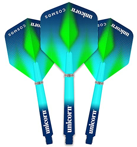 Unicorn Dartpfeile Gripper 3 Cosmos, Meteor Flight und Shaft Combo, blau/grün, Standard