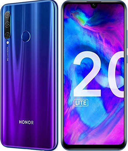 HONOR 20 Lite Smartphone 4Go RAM + 128Go ROM Téléphone Portable 6,21 Pouces FHD Écran 24 + 8 + 2 MP Triple Caméra 32MP Caméra Frontale Double SIM