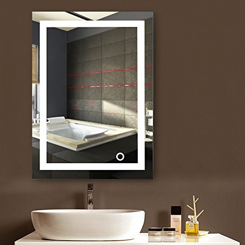 Kedia Espejo de baño con iluminación, Espejo de baño LED Touch (Blanco Frio, A, 50x70cm)