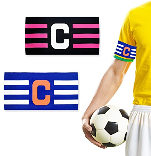 XPOOP Kapitänsbinde,Elastic Armbinden,Fußball Captain Armband,Fußball Spielführer-armbinde,Kapitänsbinde Armbinde,Captain Armband,Klettverschluss FußBall Elastic Armbinden für Viele Arten von Sport