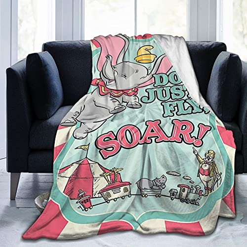 Decke für Dumbo Flanelldecke, weiche, warme, Flauschige Überwurfdecken für Kinder oder Erwachsene für Krippe, Bett, Couch, Stuhl, Vier Jahreszeiten, Wohnzimmer, Reisen, im Freien, 101,6 x 127,6 cm