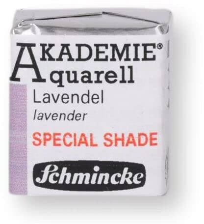 Schmincke – Akademie® Aquarell, 1/2 Näpfchen, 16 903 044 Lavendel, pastellige Sondertöne, hoch lichtechte Farbtöne, feine Künstler-Aquarellfarben