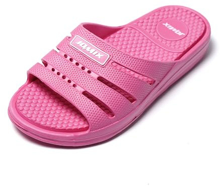 JOMIX Badelatschen Damen Hausschuhe Sommer Dusch und Badeschuhe rutschfeste Leichte Badeschlappen (Rose, 40 EU, SD8069)