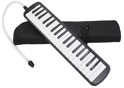 Professional Piano Melodica 37 Keys Keyboard Black with Bag